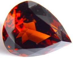 Pear Hessonite gemstone, orange garnet, exclusive loose faceted hessonites, hessonite shopping