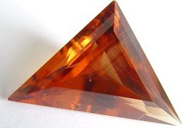 5.97 carats triangle Malaya garnet gemstone, orange garnet, exclusive loose faceted malaya garnets, pyrope spessartite shopping