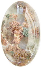 Quartz inclusions cabochon, Madagascar mineral, gemstone information data