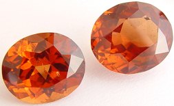 11.56 carats pair oval Malaya garnet gemstone, orange garnet, exclusive loose faceted malaya garnets, pyrope spessartite shopping