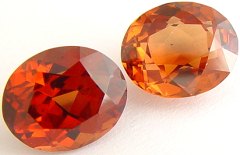 9.45 carats pair oval Malaya garnet gemstone, orange garnet, exclusive loose faceted malaya garnets, pyrope spessartite shopping