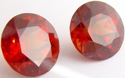 25.53 carats pair round Malaya garnet gemstone, orange garnet, exclusive loose faceted malaya garnets, pyrope spessartite shopping