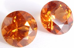 7.02 carats pair round Malaya garnet gemstone, orange garnet, exclusive loose faceted malaya garnets, pyrope spessartite shopping