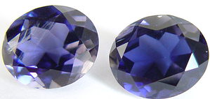 7.48 carats pair oval iolite gemstone, blue gems, exclusive loose faceted iolites, gemstones shopping