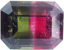 Bi-color tourmaline gemstone, exclusive loose faceted tourmalines, Madagascar gemstones shopping