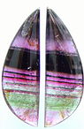 Pair Multicolor tourmaline cabochon, red green white pink black Madagascar tourmaline, exclusive tourmalines, color tourmaline information data