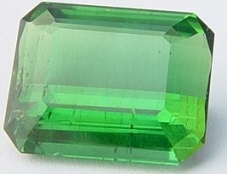 Octagon green tourmaline gemstone, exclusive loose faceted tourmalines, Madagascar gemstones shopping