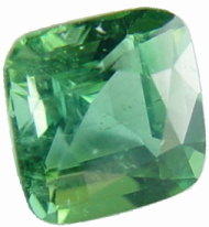 Cushion green tourmaline gemstone, exclusive loose faceted tourmalines, Madagascar gemstones shopping
